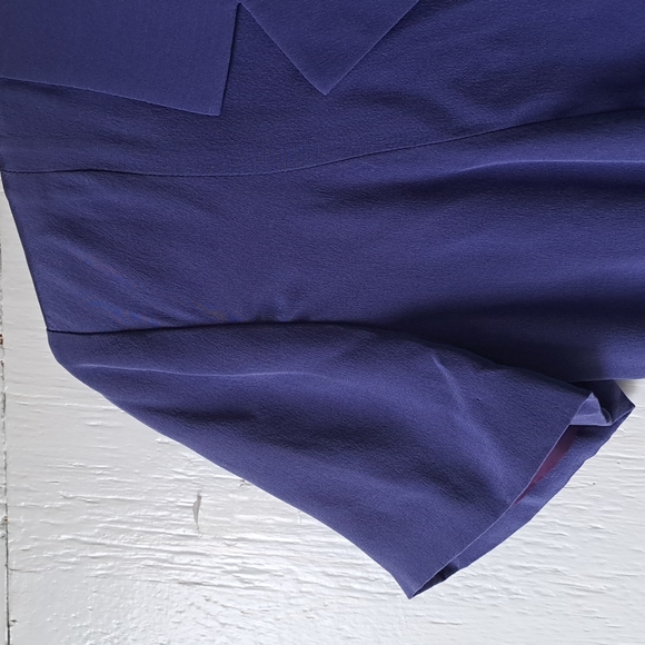 August Silk Short Sleeve Silk Shirt Dress Button Front Cobalt SZ 2P - Picture 7 of 11